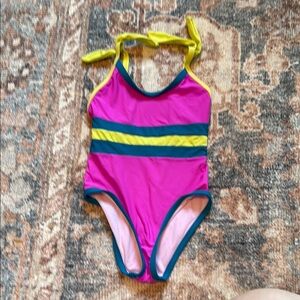 Kids Swimwear Pink and Yellow One-Piece 7